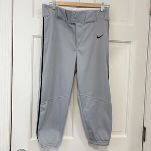 Nike Team Engineered Men’s Baseball‎ Pants Gray Black Stripes Athletic Sports